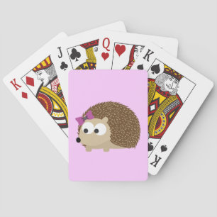 Cute Girl Hedgehog Playing Cards