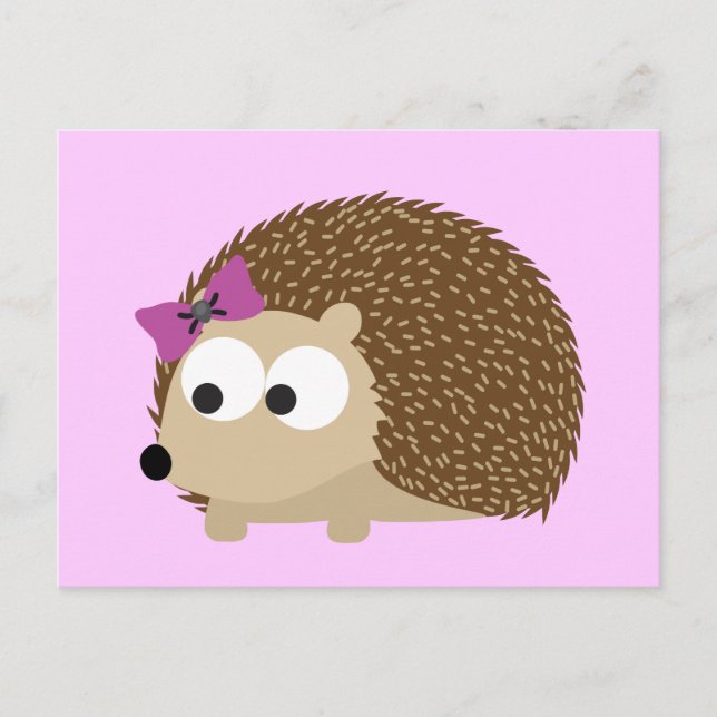 Cute Girl Hedgehog Postcard (Front)