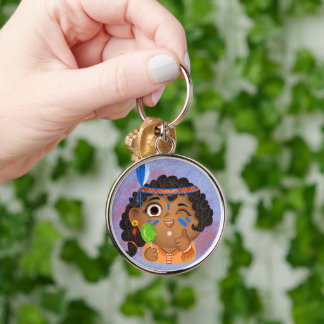 Cute girl in a Native American Princess costume  Key Ring