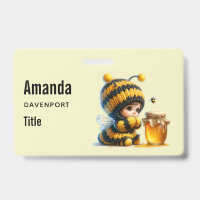 Cute Girl in Bee Costume with Honey