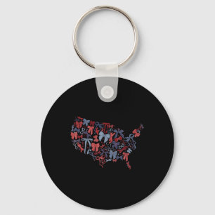 Cute Girl In My American Mama Era Patriotic 4th Of Key Ring