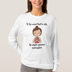 Cute Girl In Pink Meditating T-Shirt