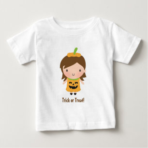 Cute Girl in Pumpkin Dress Outfit Baby Halloween Baby T-Shirt