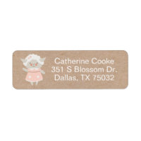 Cute Girl Lamb Return Address Label
