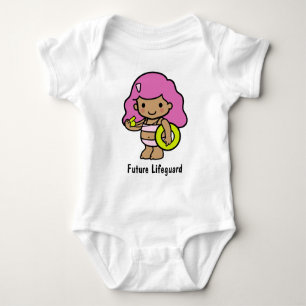 Cute girl Lifeguard with lifesaver Baby Bodysuit