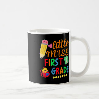 Cute Girl Little Miss First Grade Back To School Coffee Mug