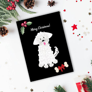 Cute Girl Maltese Dog Customisable Holiday Card