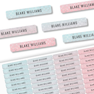 Cute Girl Mermaid Kids Name School Waterproof