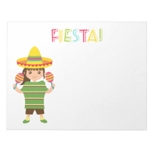 Cute Girl Mexican Fiesta Maracas Notepad