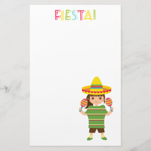 Cute Girl Mexican Fiesta Maracas Stationery