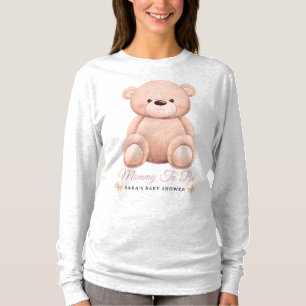 Cute Girl Orange Teddy Bear Mommy To BeBaby Shower T-Shirt
