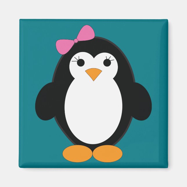 Cute Girl Penguin Magnet (Front)