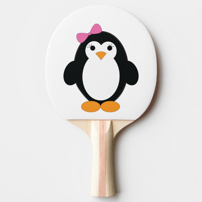 Cute Girl Penguin Ping Pong Paddle (Front)