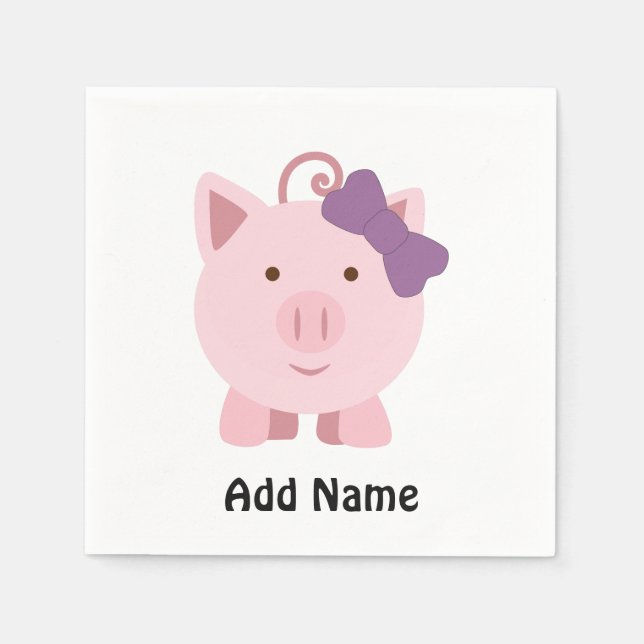 Cute Girl Pig Napkin (Front)
