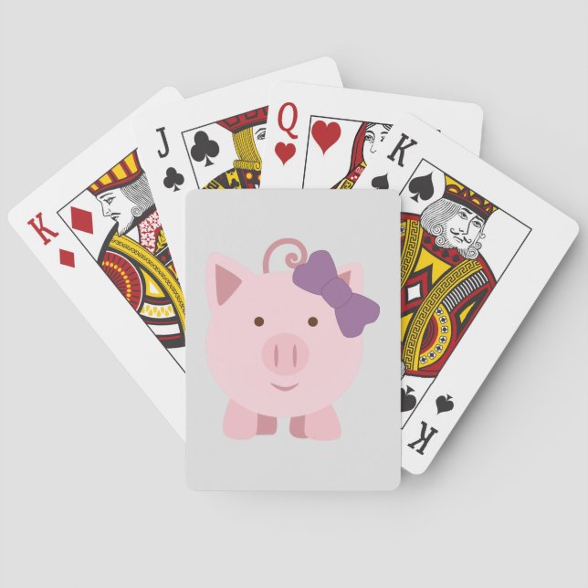 Cute Girl Pig Playing Cards (Back)