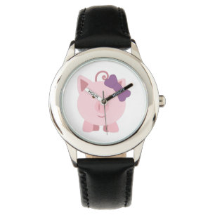 Cute Girl Pig Watch