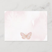 Cute girl pink a little butterfly bring a book enclosure card (Back)