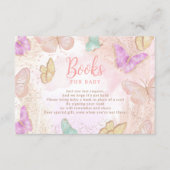 Cute girl pink a little butterfly bring a book enclosure card (Front)