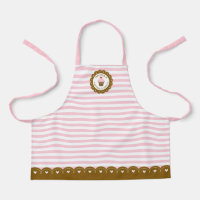 Cute Girl Pink Striped Cupcake Baking