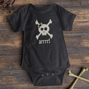 Cute Girl Pirate Skull Halloween Baby Bodysuit