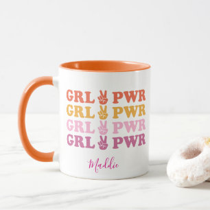 Cute Girl Power Peace Sign Mug