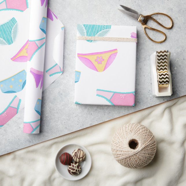 Cute Girl Power Underwear Girly Wrapping Paper (Crafts)