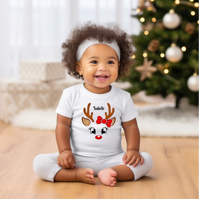 Cute Girl Reindeer Face Toddler T-shirt (Creator Uploaded)
