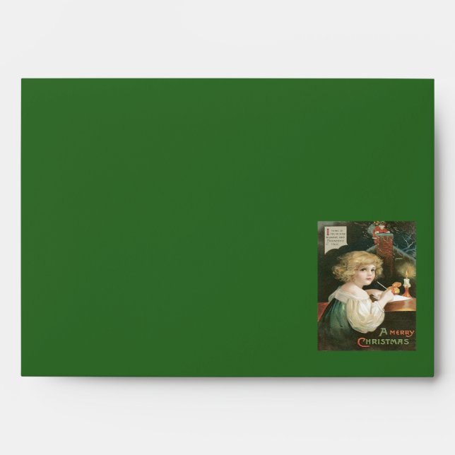 Cute Girl Santa Claus Letter Chimney Envelopes (Front)