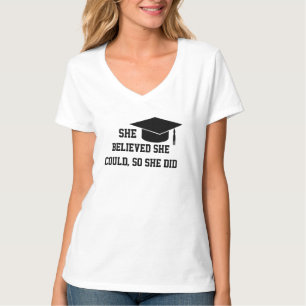 Cute Girl She Believed She Could so She Did V-neck T-Shirt
