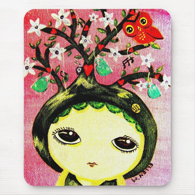 Cute girl - She Grows A Tree Mouse Pad (Front)