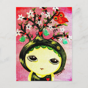 Cute Girl - She Grows A Tree Postcard