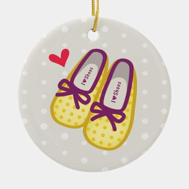 Cute Girl Shoes Ceramic Tree Decoration (Front)