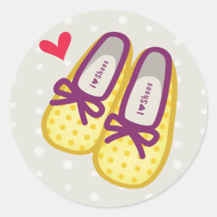 Cute Girl Shoes Classic Round Sticker
