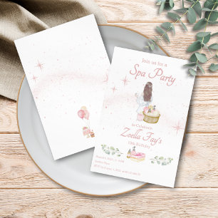 Cute Girl Spa Day Glam Birthday Party Invitation