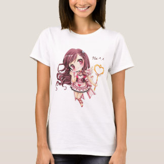 Cute girl with heart stick in pink lolita dress T-Shirt