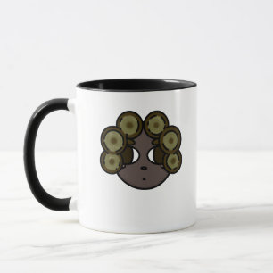 Cute Girl with Kiwi Slice Hair Rollers & Curlers C Mug