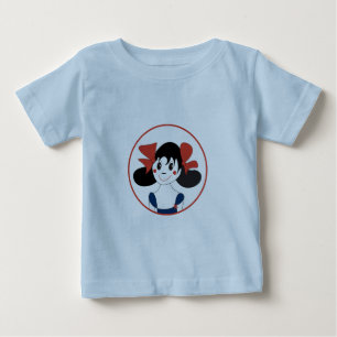 Cute Girl with Red Bows Kids Illustration Baby T-Shirt