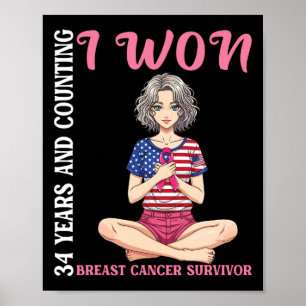 Cute Girl &#  Years And Counting I Won Breast Can Poster