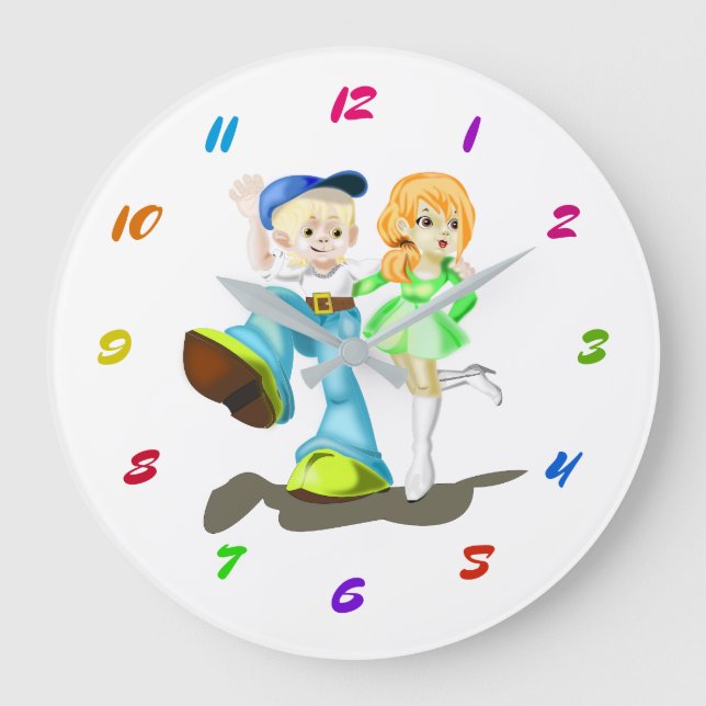 Cute Girlfriend and Boyfriend Large Clock (Front)