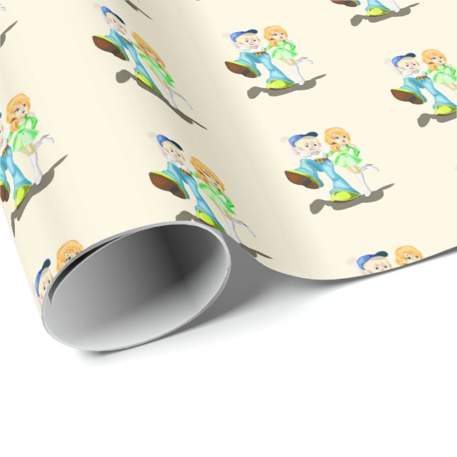 Cute Girlfriend and Boyfriend Wrapping Paper (Roll Corner)