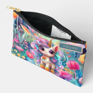 Cute girls add name fantasy unicorn  accessory pouch