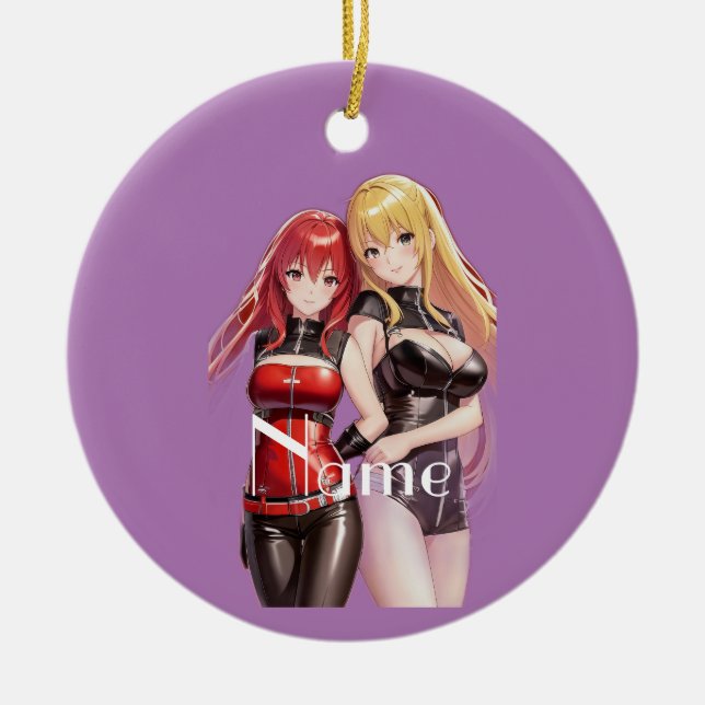 Cute Girls Anime Thunder_Cove Ceramic Tree Decoration (Front)