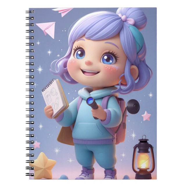 Cute Girls Back to School Notebook Perfect Gift (Front)