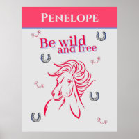 Cute Girls Be Wild and Free Decorative Horse