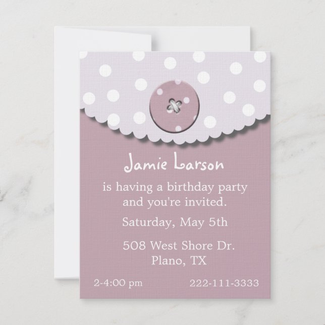 Cute Girl's Birthday Invitation (Front)