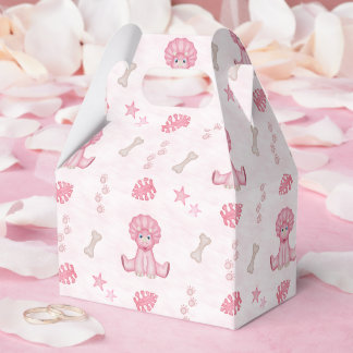 Cute Girls Birthday Pink Dinosaur Favour Box
