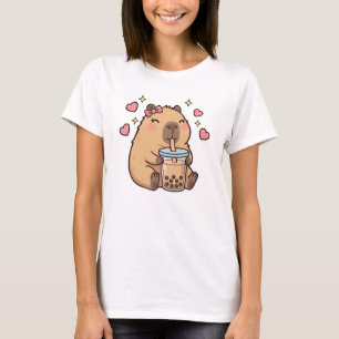 Cute Girls Capybara Ramen Kawaii Tea Kawaii Capy T-Shirt