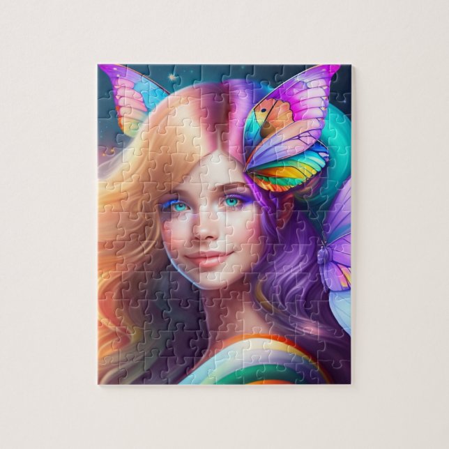 Cute Girls Colourful Beautiful Fairy Jigsaw Puzzle (Vertical)