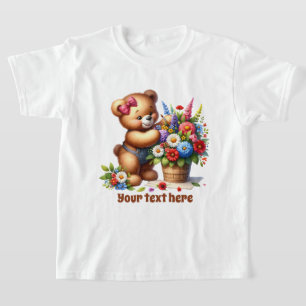 Cute girls customisable bear T-Shirt