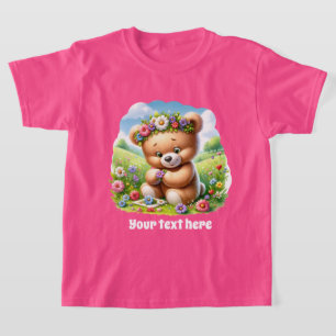 Cute girls customisable bear  T-Shirt